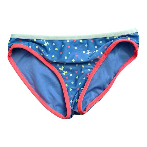 UNDER ARMOUR Girls Youth Size 10 Polka Dot 2 Piece Bikini Swim Bathing Suit - Picture 4 of 6